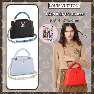 หลุยส์วิตตอง  Louis Vuitton  CAPUCINES BB กระเป๋าถือ/กระเป๋าสุภาพสตรี/กระเป๋าสะพายข้าง/กระเป๋าสะพายไหล่/กระเป๋าสายโซ่