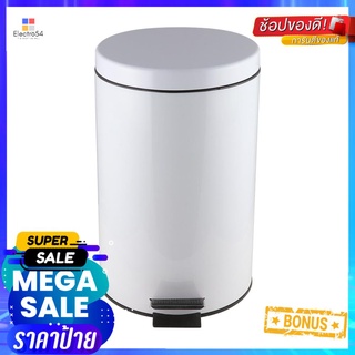 ถังขยะเหยียบกลม SK02001D-1-005 12L สีขาวROUND DUSTBIN PEDAL ACCO SK02001D-1-005 12L WHITE