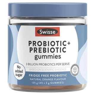 Swisse Adults Probiotic & Prebiotic Gummies 45 Pack กัมมี่ โปรไบโอติก & พรีไบโอติกส์ รสส้มธรรมชาติ