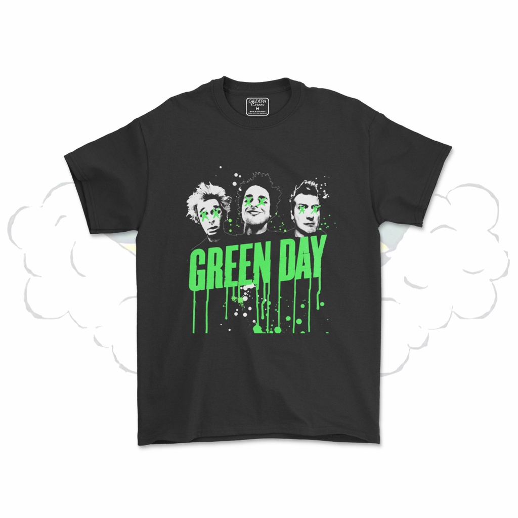 คอลูกเรือเสื้อยืดคอกลมเสื้อยืด พิมพ์ลาย GREEN DAY GREEN DAY BAND V2ผ้าฝ้ายแท้