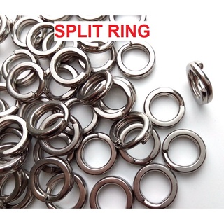 (ร้านคนไทย ส่งทุกวัน)สปลิทริง (SPLIT RING) สแตนเลสอย่างดี ทนทาน แข็งแรง ไม่เป็นสนิม 1 ซอง 50 ชิ้น by MoobinFishing