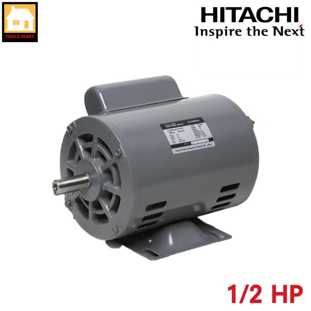 HITACHI มอเตอร์ รุ่น EFOUP-KR กำลัง 1/2 แรงม้า (0.4 กิโลวัตต์) 1 เฟส 220V 4 P 2 สาย IP22  1,450 RPM