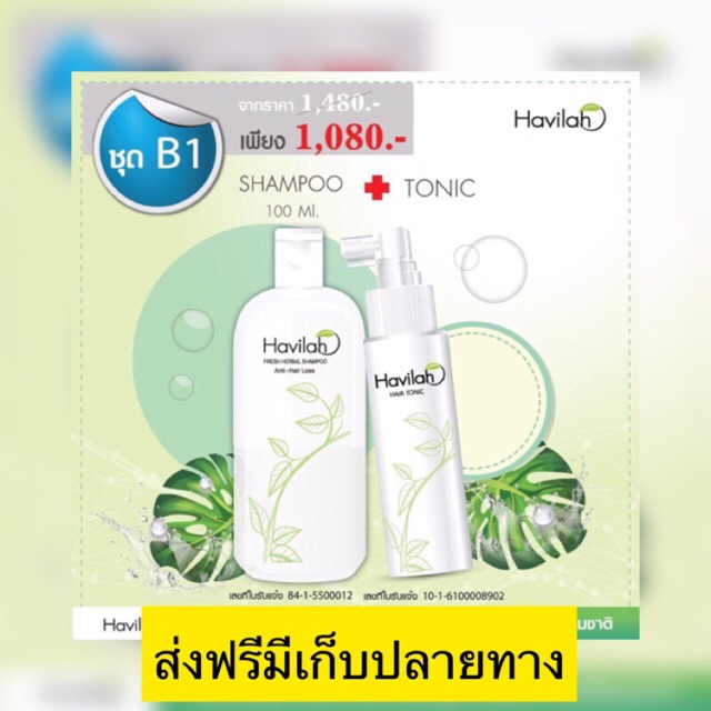 Havilah แชมพูแก้ผมร่วง สูตรธรรมชาติ   ขนาด 100 ml ส่งฟรี **code  NEWSHOP0008**