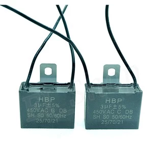 Capacitor CBB61 1.2uf 1.5 uf1.8uf 2uf 2.5uf 3uf 3.5 uf 4 uf 5 uf/ 450V รุ่นมีสายไฟ HBP คาปาซิสเตอร์ แค๊ป