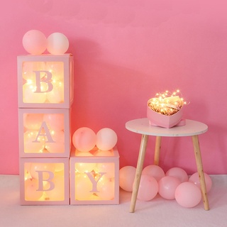 【12.12Wholesales Promotion พร้อมส่ง】 กล่องใส Diy สําหรับตกแต่งงานวันเกิด 4 ชิ้น/เซ็ต