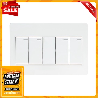 ชุดสวิตช์ 1 ทาง 4 ช่อง HACO M4N-S41 สีขาว สวิตช์ไฟ 1 WAY SWITCH SET 4 GANG HACO M4N S41 WHITE
