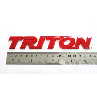 (1ชิ้น) TRITON LOGO โลโก้ไทรทัน สีแดง ขนาด13 เซนติเมตร MITSUBISHI TRITON สติ๊กเกอร์ มิตซูบิชิ ป้าย ไตรตั้น