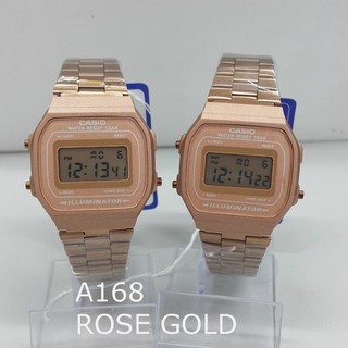 นาฬิกา Casio รุ่น A168WC-5A สีพิงค์โกลด์ -มั่นใจ ของแท้ 100% ประกัน 1 ปีเต็ม