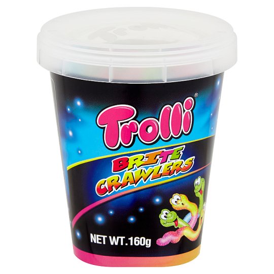 ราคาพิเศษ!! ทรอลลี่ บริตครอลเลอร์ วุ้นเจลาตินสำเร็จรูป กลิ่นผลไม้รวม รูปหนอน 160กรัม Trolli Britecrawlers Gummi Candy Je