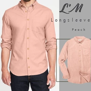 [โค้ดส่วนลด LMOF15Per ลด15%] เสื้อเชิ้ตผู้ชายแขนยาว คอปก ผ้า cotton