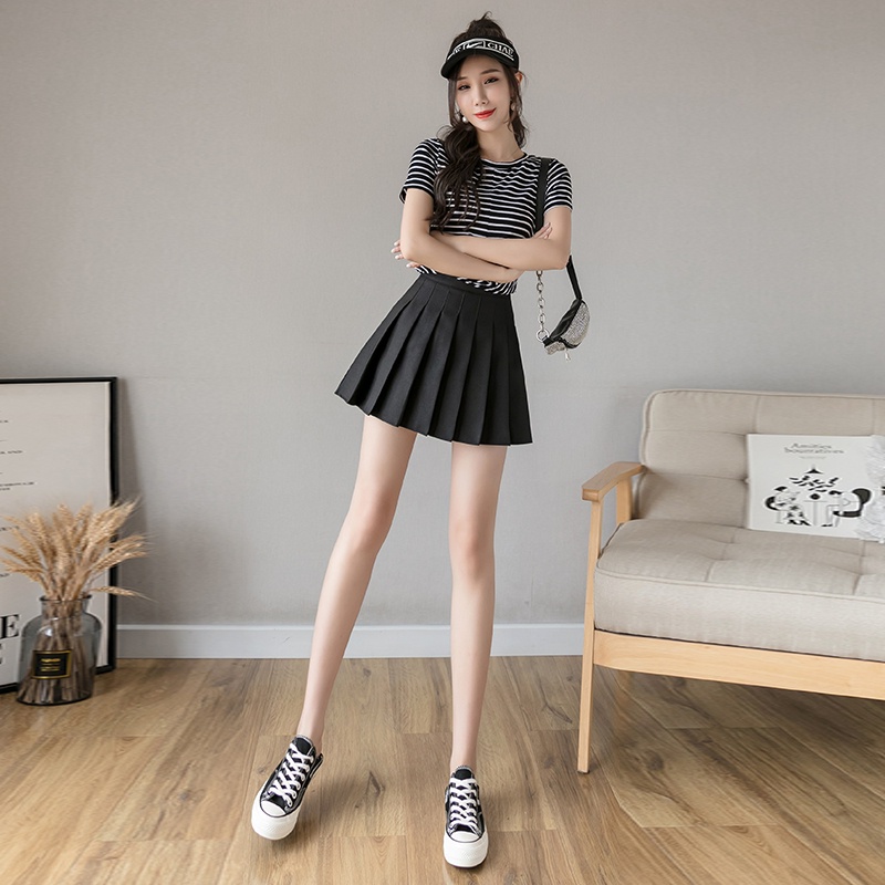 0323 พร้อมส่งจากไทย กระโปรงเทนนิส กระโปรงทรงเอ Solid color pleated skirt ราคา ถูกที่สุด ดีลบีเคเค แกลเลอรีภาพที่ 6