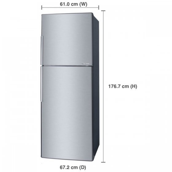 SHARP ตู้เย็น 2 ประตู ขนาด 11.6 คิว รุ่น SJ-X330TC สีเงิน