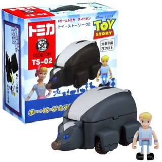 แท้ 100% จากญี่ปุ่น โมเดล ดิสนีย์ ทอยสตอรี่ Takara Tomy Tomica Disney Ride on Toy Story TS-02 Bo Peep &amp; Skunk Car