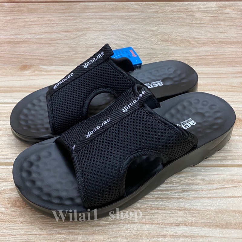 aerosoft  รุ่น 5103  รองเท้าแตะสวม (38-46) สีดำ/น้ำตาล ลยอ/ลลก