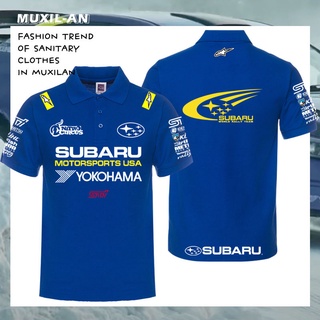 เสื้อโปโลแขนสั้น แบบแห้งเร็ว ลายทีมแข่งรถ Subaru Rally F1 สไตล์อเมริกัน