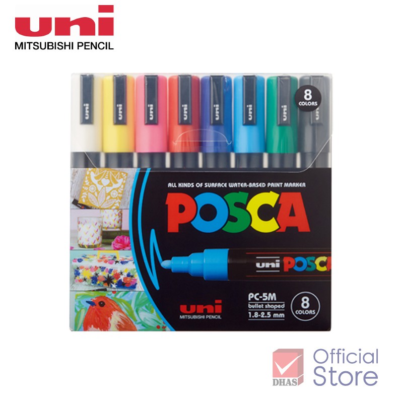 UNI POSCA PC-5M 8C SET จำนวน 1 ชุด (8 ด้าม) - dhas_official_store ...
