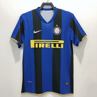 เสื้อกีฬาแขนสั้น ลายทีมชาติฟุตบอล Inter Milan 2008-2009 ชุดเหย้า คุณภาพสูง AAA