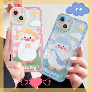 เคสโทรศัพท์มือถือแบบนิ่ม ใส ลายการ์ตูนเป็ดนําโชคน่ารัก สําหรับ OPPO A96 A16K A16 Reno 7 5G 6Z 6 4G 6 5 Pro 5G 5 6 4 Lite 4f 5Z 5f A95 A74 A95 A55 A54 4G A94 A55 A53S A56 5G