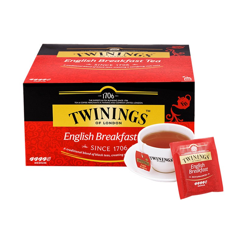 ✤○British Twinings Twinings ชานำเข้า English breakfast black tea 2g*50 tea bags black tea bag milk tea