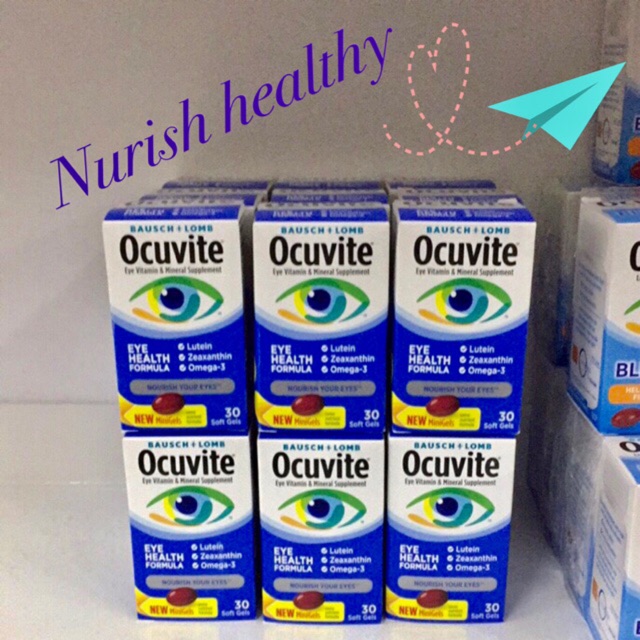 Bausch +Lomb ocuvite  !! NEW BLUE LIGHT(ภาพถ่ายจากสินค้าจริง)#วิตามินตา#อาหารเสริมตา#