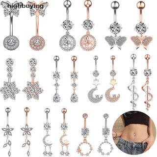 [highbuying] ใหม่ พร้อมส่ง จิวสะดือ เจาะสะดือ คริสตัล 14 กรัม