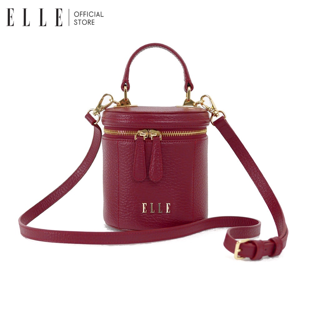 SALE!!ELLE Bag กระเป๋าสะพายข้างผู้หญิง รูปทรงคล้ายถังเบียร์ หนังแท้  TOP HANDLE (EWH121)