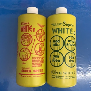 น้ำยาซุปเปอร์ไวท์ Superwhite ขนาด 450 ซีซี(สีแดง - ดับกลิ่น / สีน้ำเงิน - ขัดสนิม รอยเปื้อน คราบสกปรก รอยด่าง(ราคาพิเศษ)