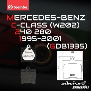 ผ้าเบรกหลัง BREMBO สำหรับ MERCEDES-BENZ C-CLASS (W202) 240 280 95-01 (P50025B/C)