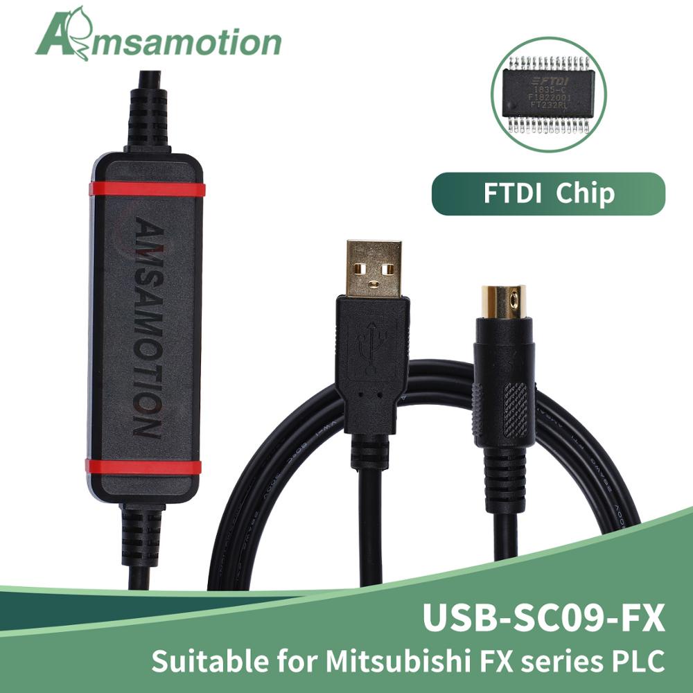 SZ USB-SC09-FX สําหรับ Mitsubishi PLC สายการเขียนโปรแกรม FX0N FX1N FX2N FX0S FX1S FX3U FX3G Series ส
