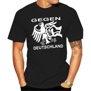 [S-5XL]เสื้อยืด พิมพ์ลายการ์ตูน Gegen Deutschland Schwarz S-5 สไตล์พังก์ คุณภาพสูง สําหรับผู้ชาย 353344