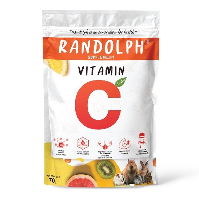 RANDOLPH Vitamin C วิตามินซี ขนมเชิงสุขภาพทางเลือกสำหรับสัตว์กินพืชขนาดเล็ก ขนาด 30 กรัม. X 1 ถุง