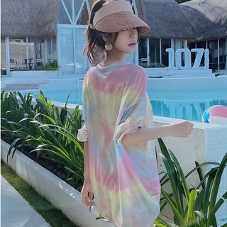 [โปรลด💗] สินค้าพร้อมส่ง ชุดว่ายน้ำเซ็ต3ชิ้น พร้อมเสื้อคลุม สีพาสเทลสดใส เก็บหุ่นทรงสวย SKU-210010