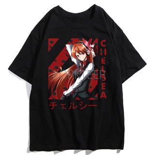 เสื้อยืดโอเวอร์ไซส์GILDAN 【Chic Tops】เสื้อยืด ผ้าฝ้าย 100% พิมพ์ลายการ์ตูนอนิเมะ Akame Ga Kill Akame Esdeath Chelsea Min