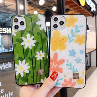 ขาวและเขียว ดอกไม้ เคส iPhone 14 plus 13 pro max 8plus 12 pro max 12 mini 11 pro max x xs max xr 7 8 plus se 6s 6 plus เคสไอโฟน soft case หญิง รุ่นคู่ tpu เคส