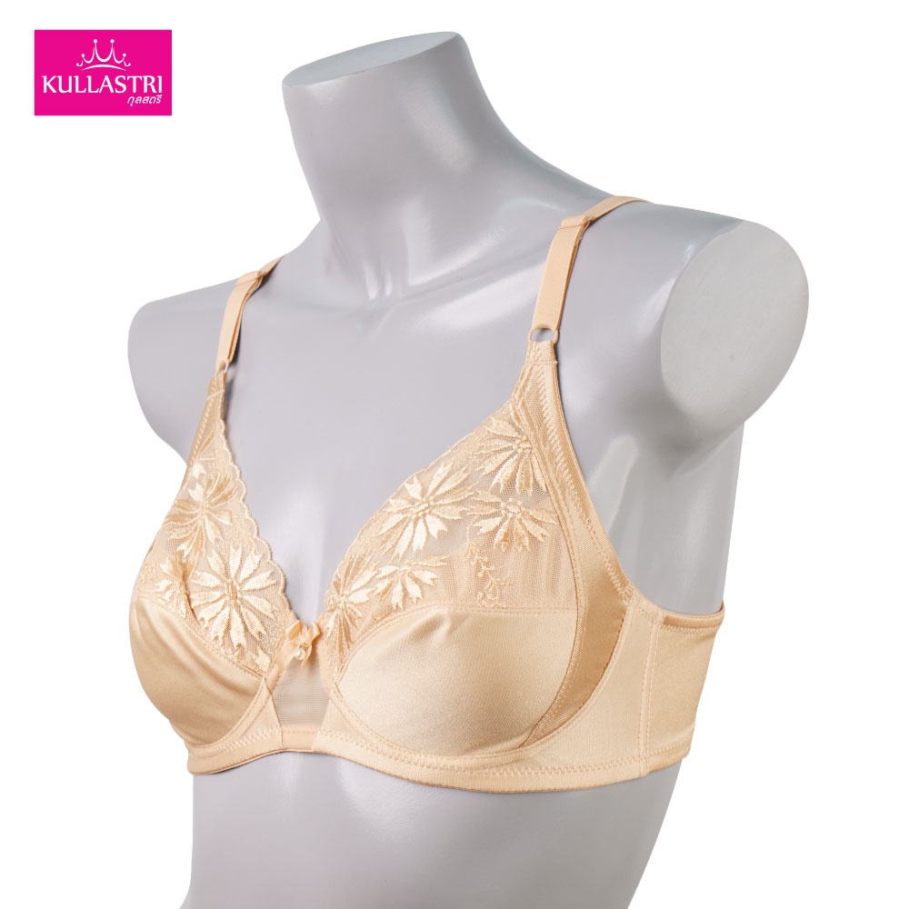 Kullastri กุลสตรี KB2749 เสื้อชั้นในของแท้เกรด A บราเสริมโครง3/4 คัพ ซับผ้าที่เต้าไม่มีฟองน้ำ แต่งลูกไม้ที่เต้า