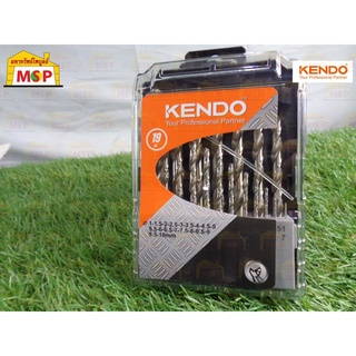 KENDO 11603233 ดอกสว่านเจาะเหล็กสีเงิน 1.5-10 mm. 19 ตัวชุด