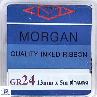 ผ้าหมึกเครื่องบวกเลข  MORGAN  สีดำ-แดง GR24