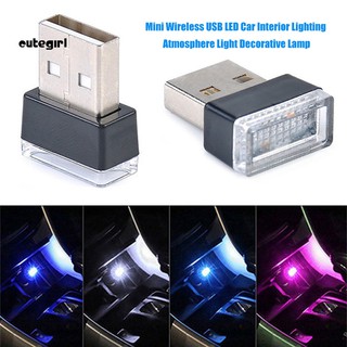 โคมไฟ LED รูปบรรยากาศ แบบพกพา พอร์ต USB สําหรับตกแต่งภายในรถยนต์