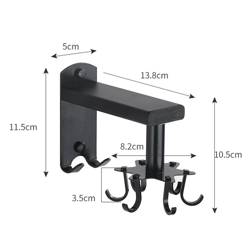 Kitchen Rotating Hook Multi-Function Detachable Rack Free Holder Easy ...