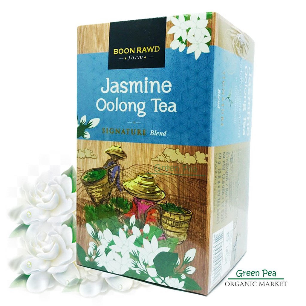 ชามะลิอู่หลง บุญรอดฟาร์ม Jasmine OOlong Tea 20 Tea bags Shopee Thailand