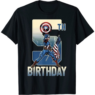 [100% Cotton] เสื้อยืด ผ้าฝ้าย พิมพ์ลายกราฟฟิค Captain America 5th Birthday สไตล์คลาสสิก สําหรับผู้ชาย