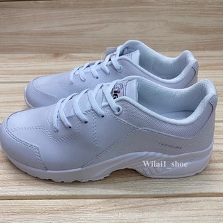 GiGa LA130 รองเท้าผ้าใบแบบหนัง ผูกเชือก (36-41) สีขาว hi hi