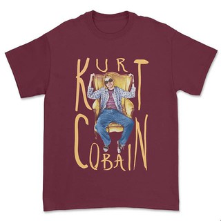 เสื้อยืดคอกลมNirvana Kurt Cobain - ที่นั่งลงS-4XL