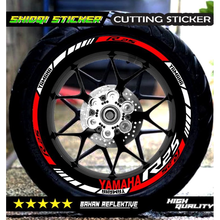 สติ๊กเกอร์ติดมอเตอร์ไซค์ R25 สติ๊กเกอร์ Yamaha R25 สติ๊กเกอร์ขอบ R25 สติ๊กเกอร์ขอบ จัดส่งฟรี