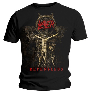 T-shirt  เสื้อยืด พิมพ์ลายโครงกระดูก Slayer Cruciform Skeletal สีดํา สไตล์ฮิปฮอป คลาสสิก ขนาดใหญ่ สําหรับผู้ชายS-5XL