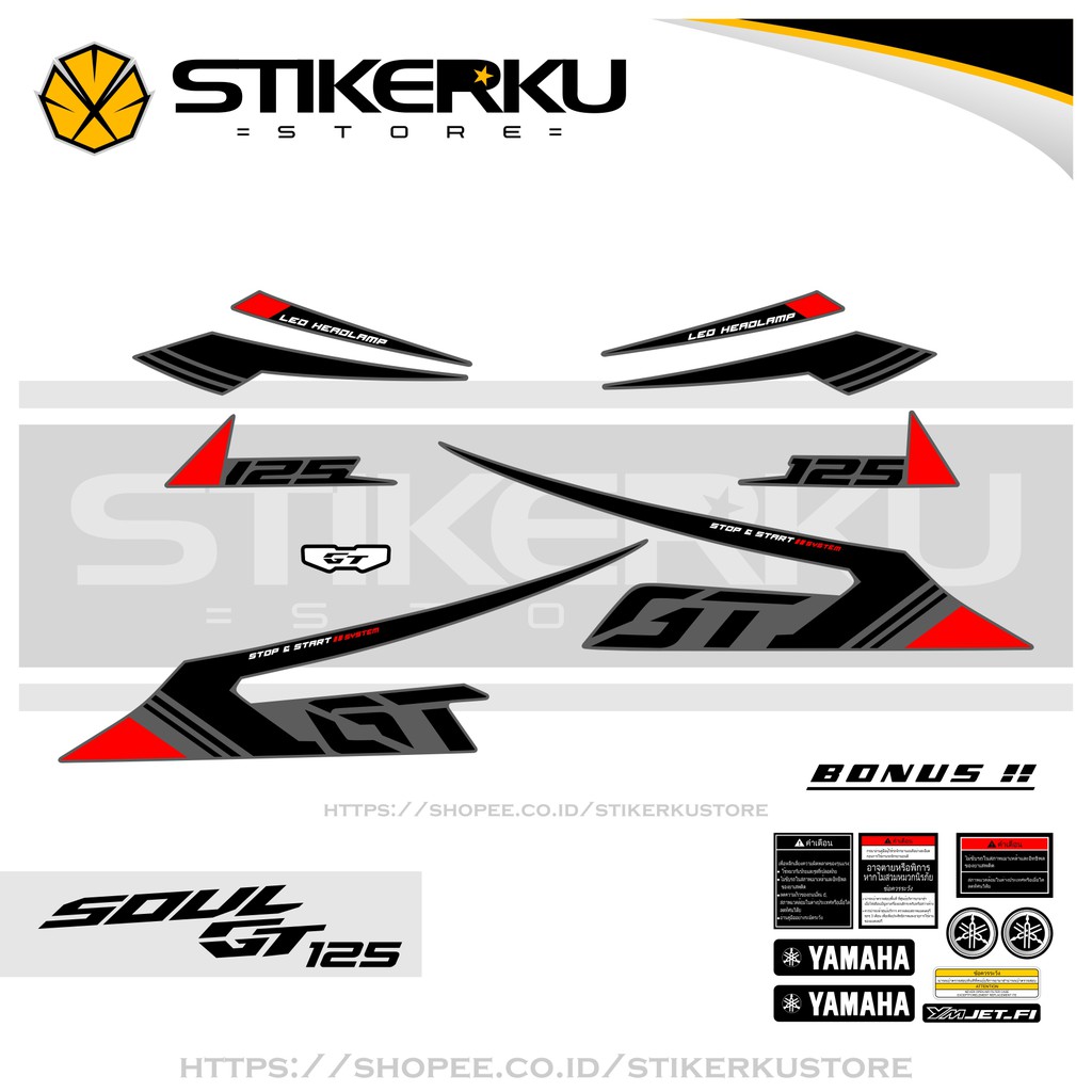 STRIPING SOUL GT / STOCK DECALS / ROBOT / MIO 125 / AKS / ALL NEW / สติ๊กเกอร์ / สติ๊กเกอร์ / 2017-2