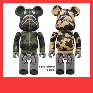 [ของแท้ แบ่งจ่ายสบายๆ 0%] MEDICOM BE@RBRICK :  Bearbrick 200% B@PE (1ST BAPE CAMO SHARK Chogokin GREEN / YELLOW set)