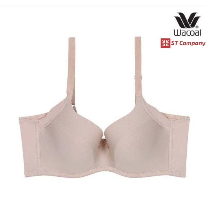 เสื้อใน Wacoal Basic Bra สีเบจ (BE) มีโครง 4/5 คัพ เก็บทรง ฟองบาง ลำตัวใหญ่ เก็บเนื้อข้างๆ 4 ตะขอ บร