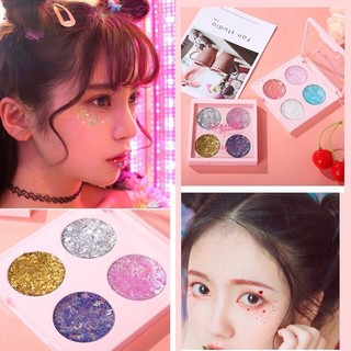 อายแชโดว์ CDE CD050 กากเพชร ทาตา Four-color sequin eyeshadow cream