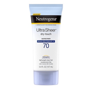 ✅พร้อมส่ง/ของแท้💯✅ NEUTROGENA Ultra Sheer Dry-Touch Sunscreen SPF 70 147ml Value Pack นูโทรจีน่า ครีมกันแดด โลชั่นกันแดด